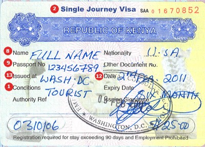 Kenya Visa Sample